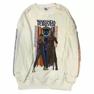 Women's Oversized Wakanda Forever Black Panther Sweat Shirt Sweatshirt X-Large